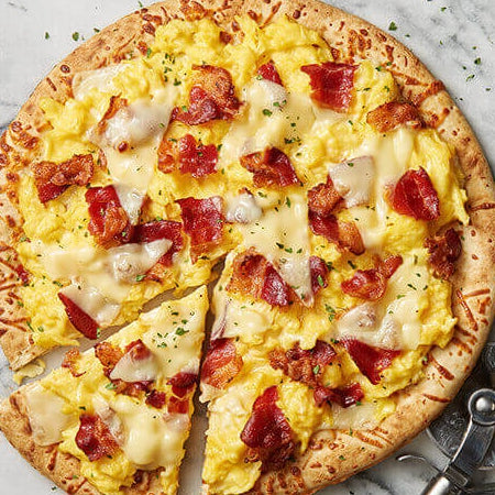 Bacon Egg and Cheese Breakfast Pizzas