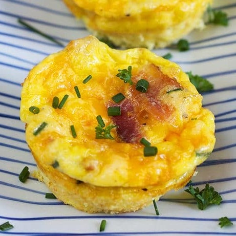 Bacon Wrapped Cheddar Egg Bites