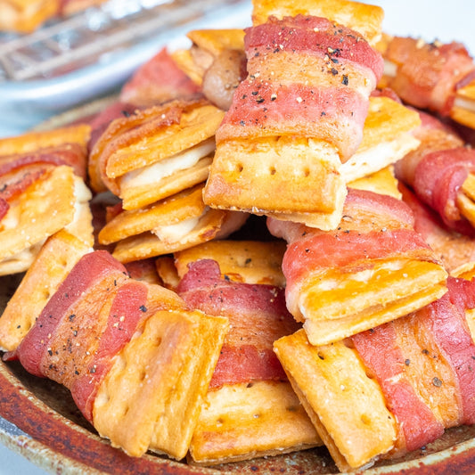 Bacon Wrapped Cream Cheese Crackers