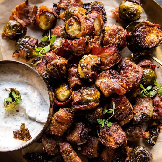 Bacon Wrapped Grilled Brussels Sprouts