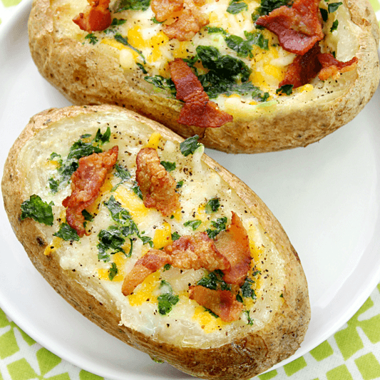 Bacon and Egg Stuffed Potatoes