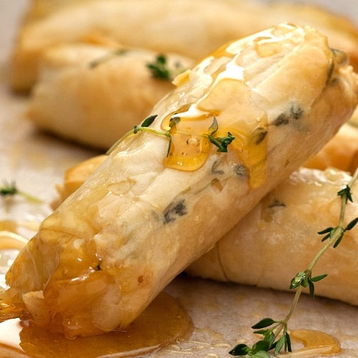 Baked Goats Cheese Rolls With Honey and Thyme