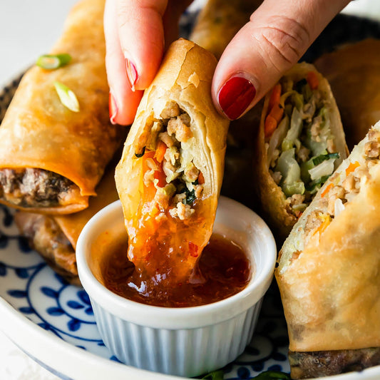 Baked Pork & Cabbage Egg Rolls