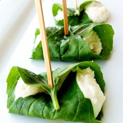 Basil Wrapped Goat Cheese Balls