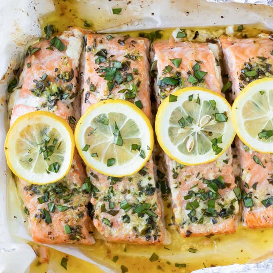 Basil Lemon Baked Salmon in Foil