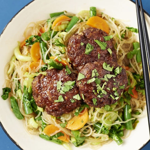 Beef Patties & Noodles