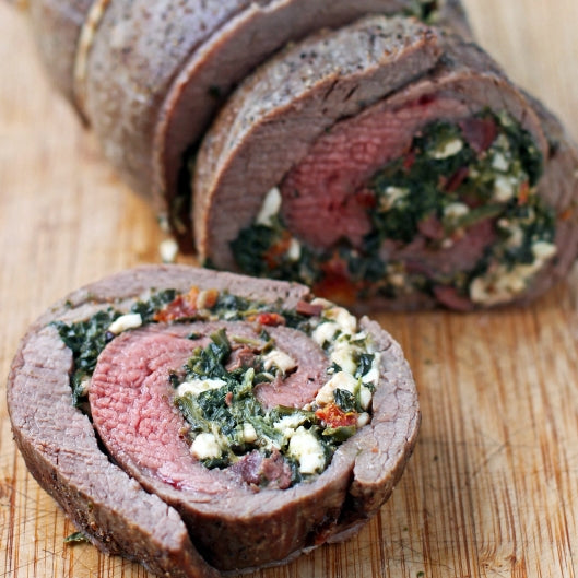 Beef Stuffed with Leek Spinach & Feta
