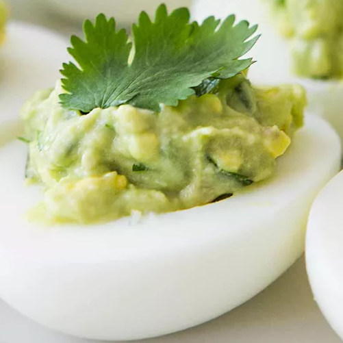 Cajun Avocado Deviled Eggs