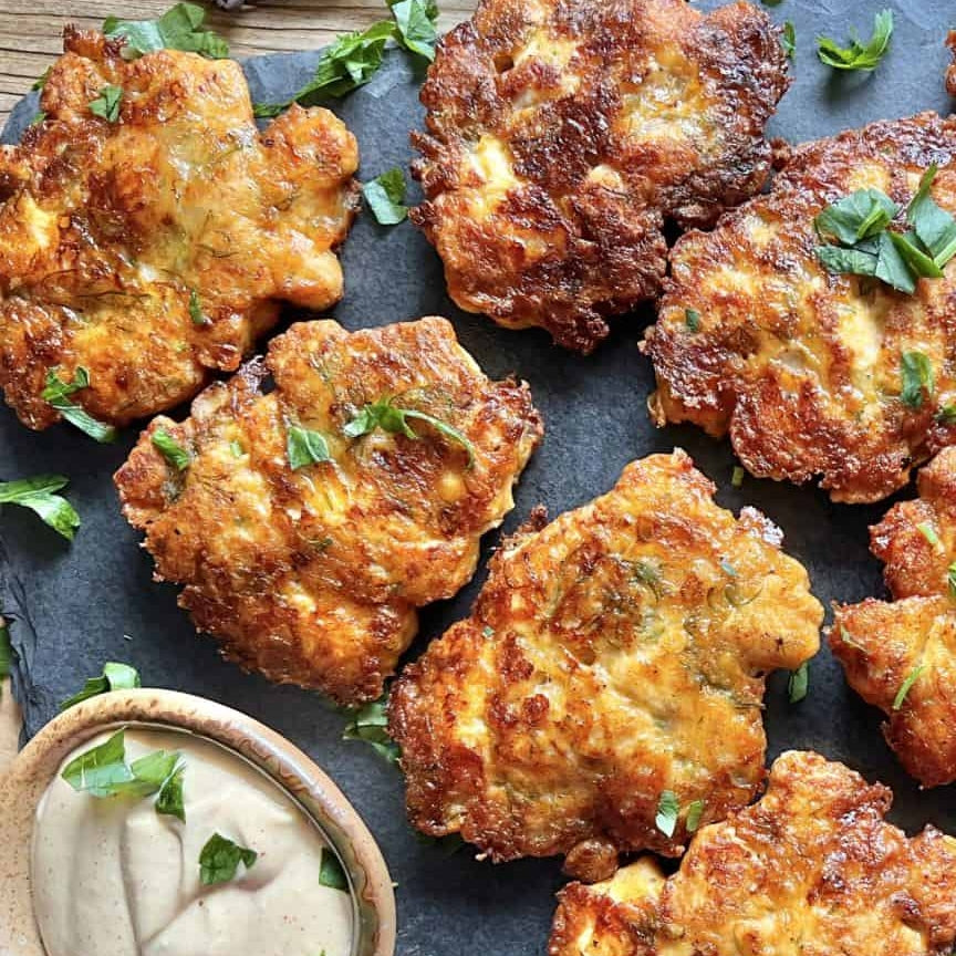 Cheesy Chicken Fritters