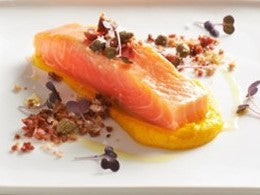 Confit of Salmon with Chorizo Crumbs