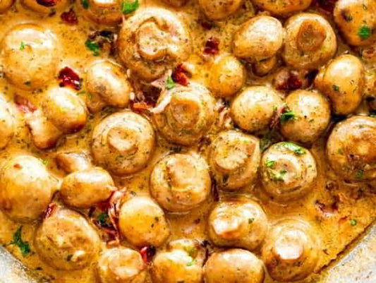 Creamy Garlic Mushrooms with Bacon