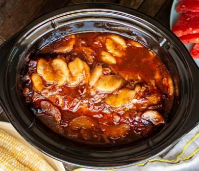 Crockpot Apple BBQ Pork Tenderloin