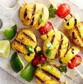 Curried Scallop Kebabs with Pineapple