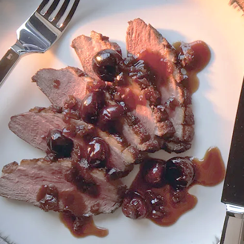 Duck Breast with Cherries
