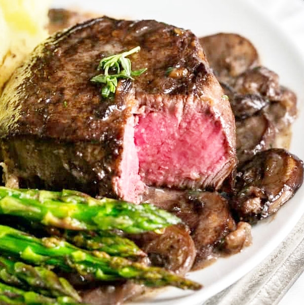 Fillet Mignon with Mushroom Wine Gravy