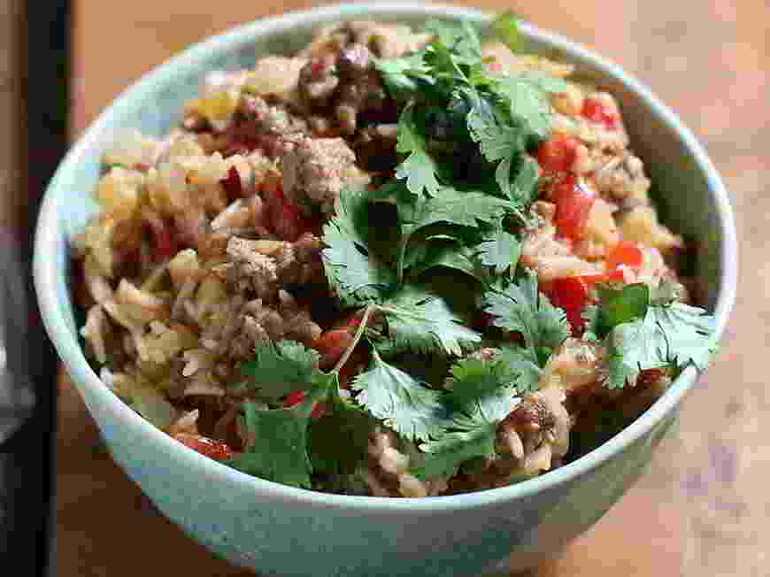 Stir Fry Lamb & Coconut Rice