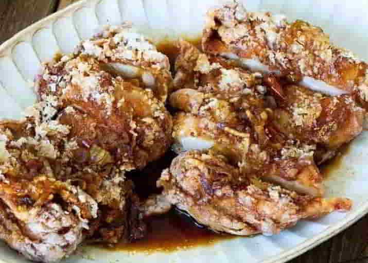 Fried Chicken with Spring Onion Soy Sauce
