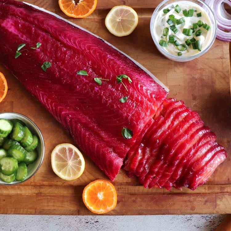 Gin & Beetroot Cured Salmon