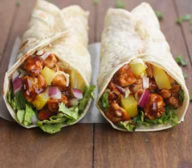 Hawaiian BBQ Chicken Wraps