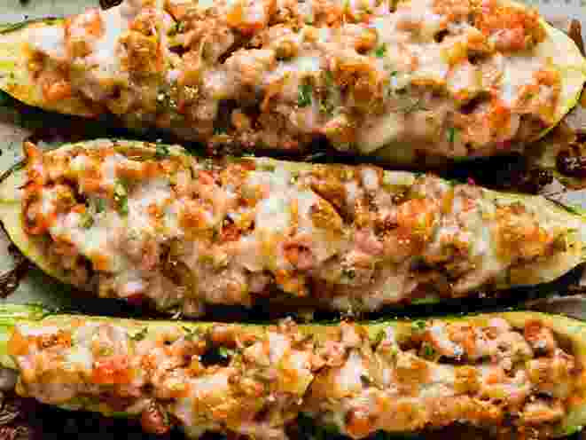 Italian Stuffed Zucchini Boats