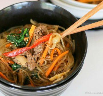 Japchae (Korean Glass Noodle Stir Fry)