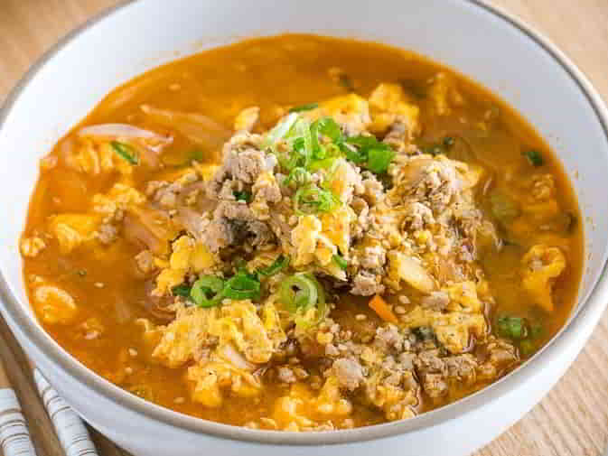 Kimchi Soup with Glass Noodles