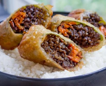 Korean Ground Beef Egg Rolls