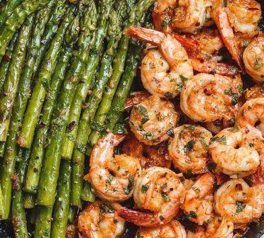 Lemon Garlic Butter Shrimp with Asparagus
