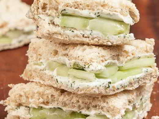 Lemony Cucumber Cream Cheese Sandwiches