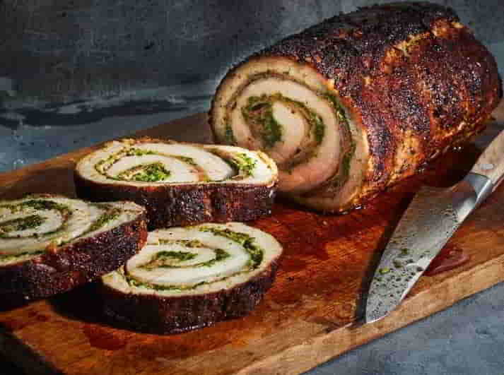 Pork Loin Stuffed with Pesto & Prosciutto