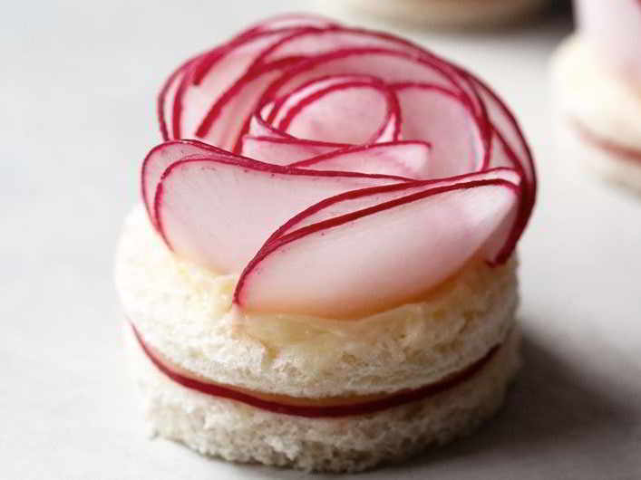 Radish Rose Tea Sandwiches