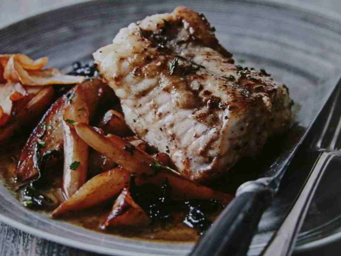 Roast Monkfish with Salsify & Jerusalem Artichokes