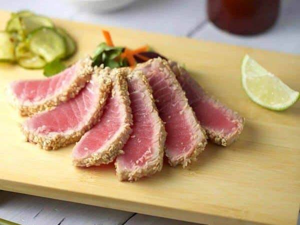 Sesame Crusted Tuna with Soy Ginger Lime Sauce