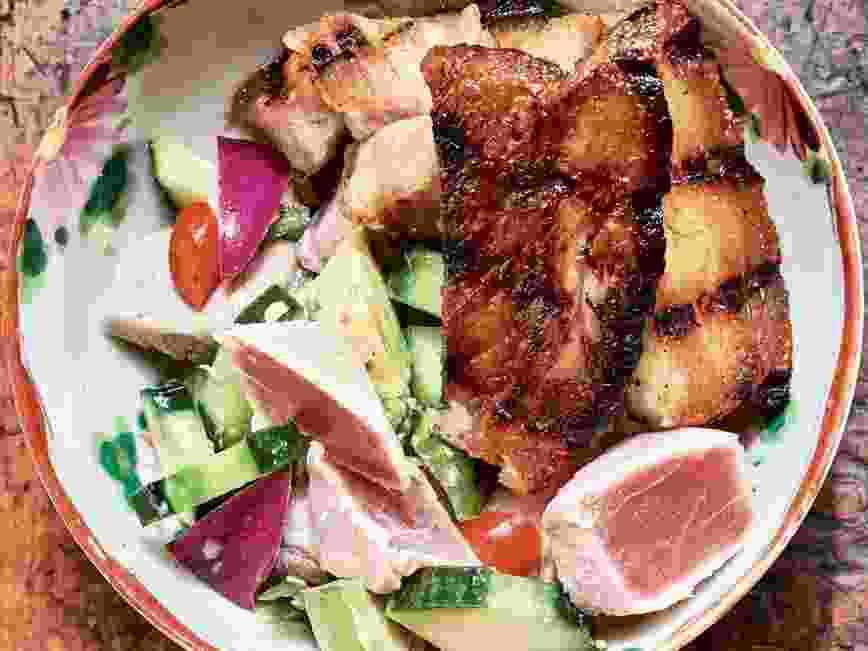 Sinuglaw (Vinegar-Cured Tuna with Grilled Pork Belly)