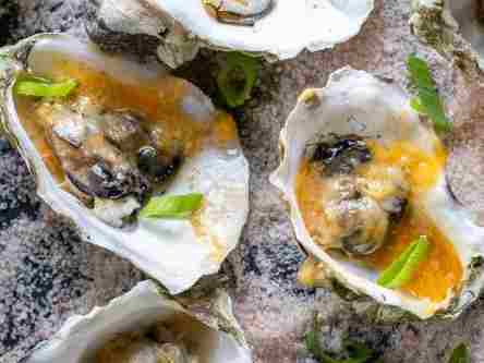 Smoked Oysters with Spicy Miso Butter