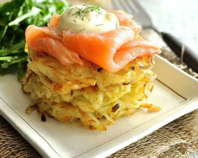 Smoked Salmon Potato Rosti Stack