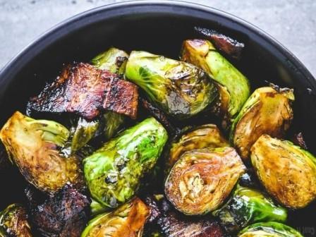 Sous-Vide Maple Bacon Brussels Sprouts