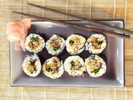Spicy Eggplant Sushi