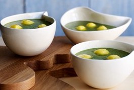Spinach Soup with Egg Butter-Balls