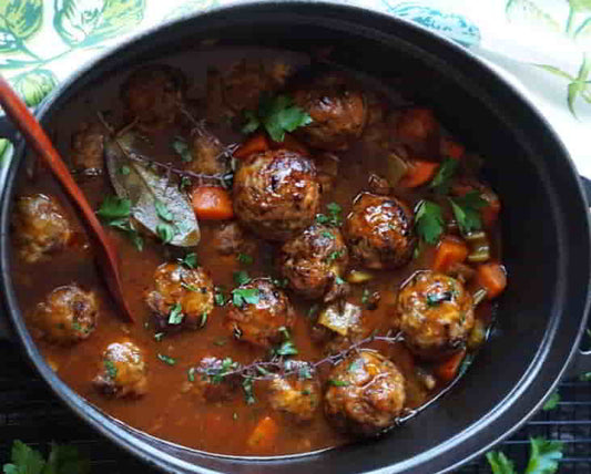 Stuffed Meatballs in Guinness Gravy