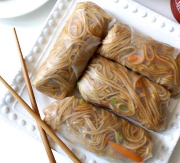 Teriyaki Soba Noodle Spring Rolls