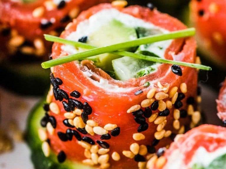Tzatziki Avocado Salmon Rolls