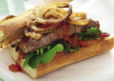 Steak Sandwich with Honey Onions