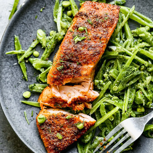 Air-Fried Lemon Fish with Snap Peas