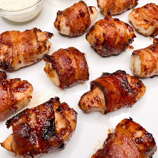 Air Fryer BBQ Chicken Wrapped in Bacon