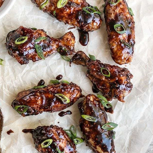 Air Fryer Raspberry Vinegar Glazed Chicken Wings