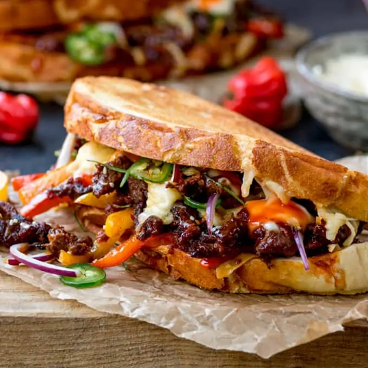 Asian Cheese Steak Sandwich