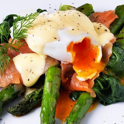 Asparagus with Poached Egg & Spinach