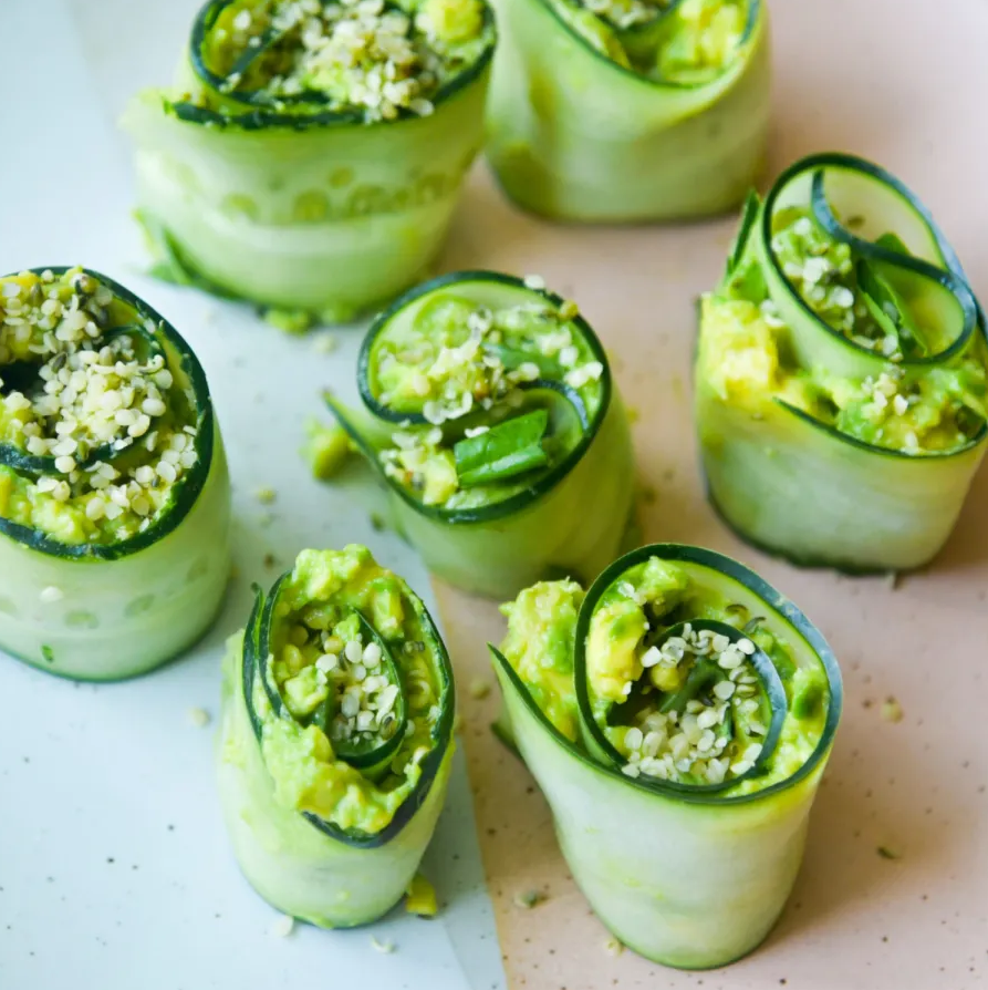 Avocado Cucumber Sushi Rolls