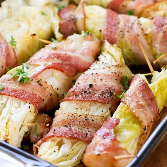 Bacon Wrapped Cabbage